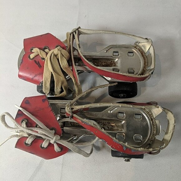 Mothercare Vintage Roller Skates Kids 8-4 Made in Britain Rollschuhe 25-37 Red - Picture 6 of 14